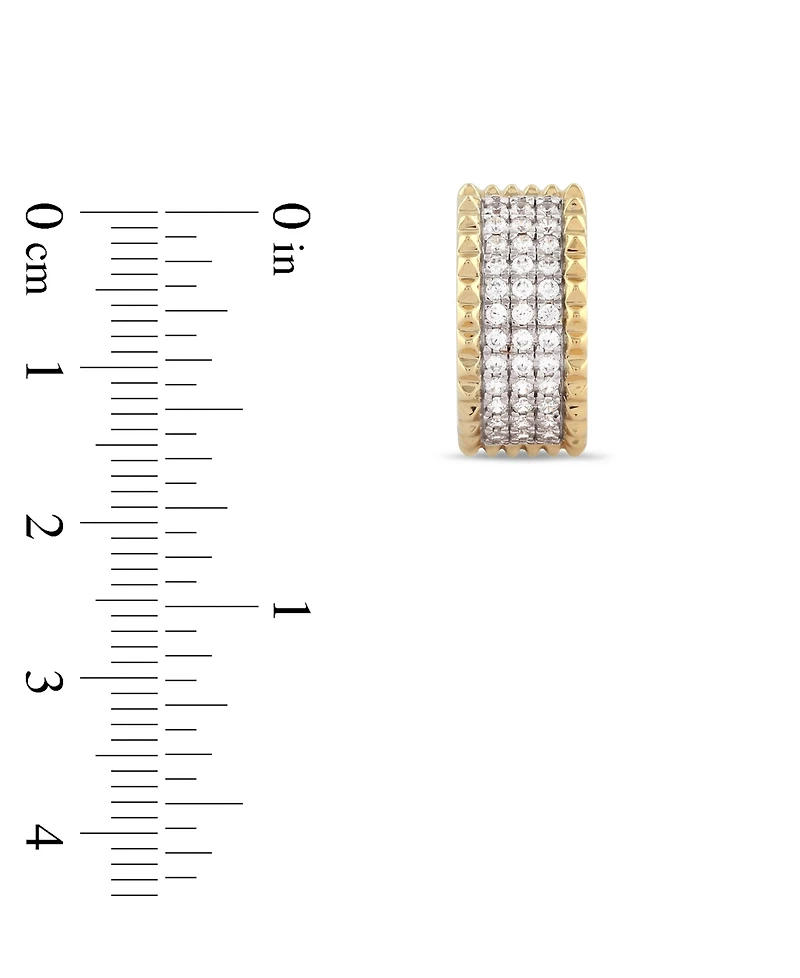Men's Diamond Pave Small Huggie Hoop Earrings (1/2 ct. t.w.) in 10k Gold, 0.62"