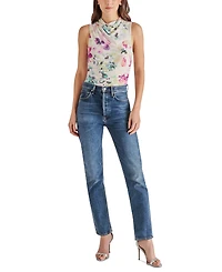 Steve Madden Women's Dalia Floral-Print Draped-Neck Bodysuit