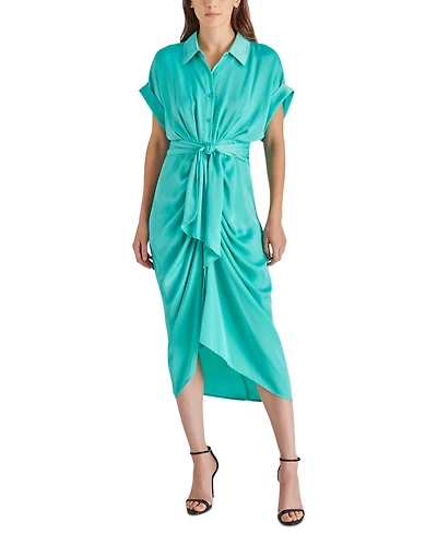 Steve Madden Women's Tori Tie-Front Midi Shirtdress