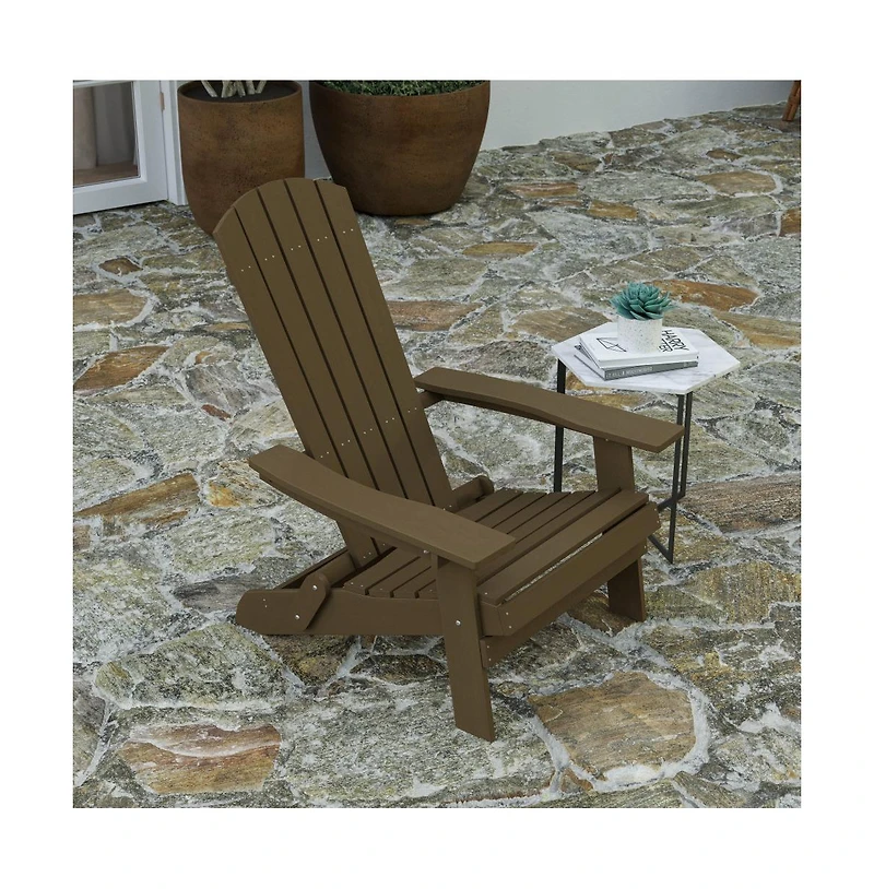 Set Of Riviera Poly Resin Folding Adirondack Lounge Chair
