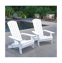 Set Of Riviera Poly Resin Folding Adirondack Lounge Chair