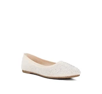 Splash rhinestones embellished ballet flats