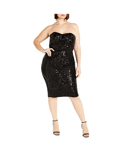 City Chic Plus Sequin Sofia Dress