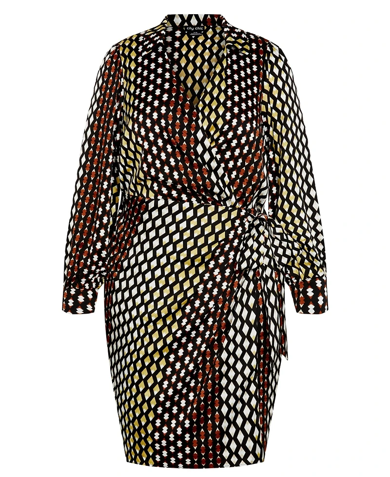 City Chic Plus Genevieve Print Dress