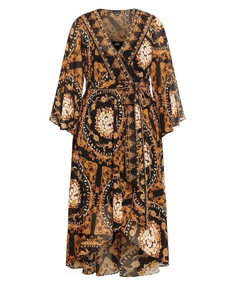 Plus Freya Placement Maxi Dress