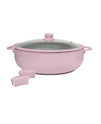 Sedona Kitchen Aluminum 12 Qt Caldero with Silicone Rim Glass Lid and Handle Holder