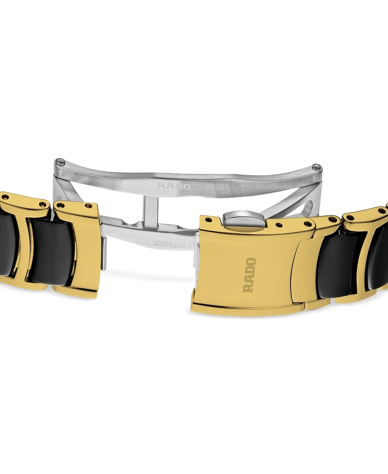 Rado Women's Swiss Centrix Diamond Accent Black Ceramic & Gold Pvd Bracelet Watch 31mm