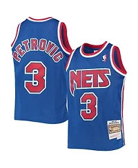 Big Boys Mitchell & Ness Drazen Petrovic Blue New Jersey Nets 1992/93 Hardwood Classics Swingman