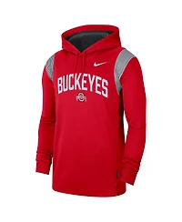 Men's Nike Scarlet Ohio State Buckeyes 2022 Game Day Sideline Performance Pullover Hoodie