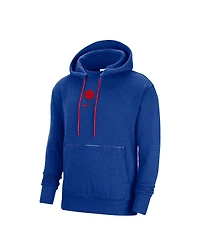 Men's Nike Heather Royal Philadelphia 76ers Courtside Versus Flight Pullover Hoodie