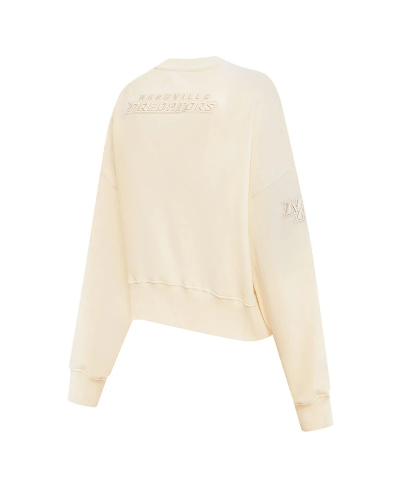 Women's Pro Standard Cream Nashville Predators Neutral Pullover Sweatshirt