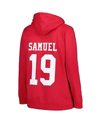 Women's Profile Deebo Samuel Scarlet San Francisco 49ers Plus Player Name and Number Pullover Hoodie