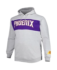 Men's Fanatics Heather Gray Phoenix Suns Big and Tall Wordmark Pullover Hoodie