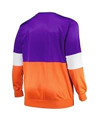 Men's Fanatics Purple, Orange Phoenix Suns Big and Tall Split Pullover Sweatshirt