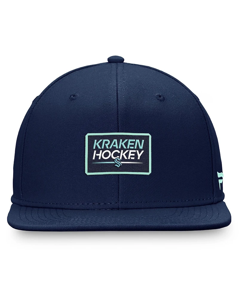 Men's Fanatics Deep Sea Blue Seattle Kraken Authentic Pro Prime Snapback Hat