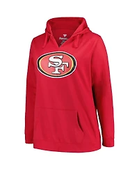Women's Profile Deebo Samuel Scarlet San Francisco 49ers Plus Player Name and Number Pullover Hoodie