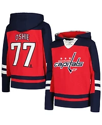 Youth Tj Oshie Red Washington Capitals Ageless Must-Have V-Neck Name and Number Pullover Hoodie