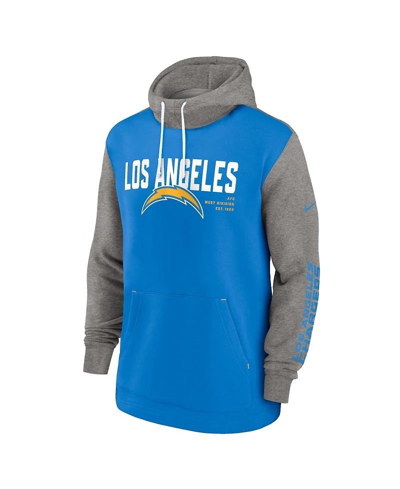 Men's Nike Powder Blue Los Angeles Chargers Fashion Color Block Pullover Hoodie