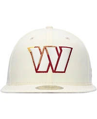 Men's New Era Cream Washington Commanders Chrome Color Dim 59FIFTY Fitted Hat