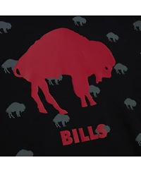 Men's Mitchell & Ness Black Buffalo Bills Allover Print Fleece Pullover Hoodie