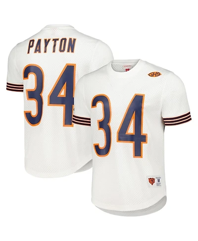 Men's Mitchell & Ness Walter Payton White Chicago Bears Retired Player Name and Number Mesh Top