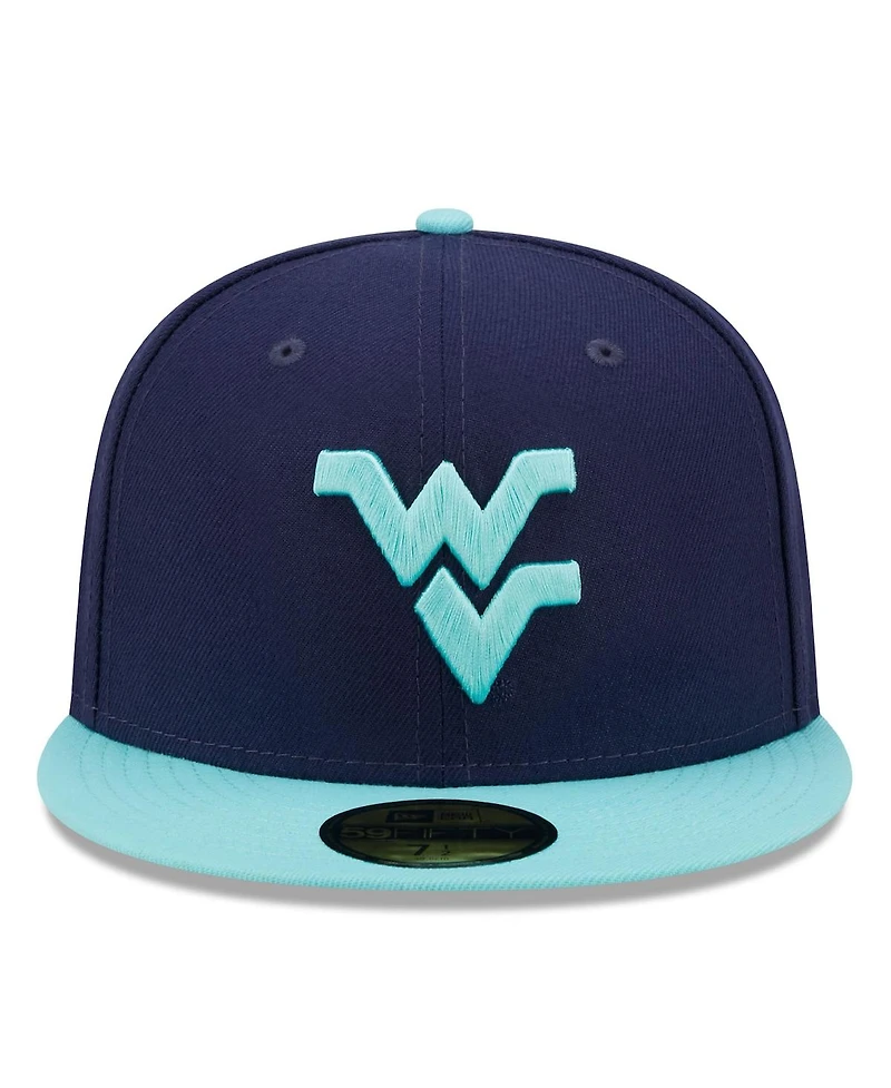 Men's New Era Navy, Light Blue West Virginia Mountaineers 59FIFTY Fitted Hat