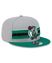 Men's New Era Gray Boston Celtics Chenille Band 9FIFTY Snapback Hat