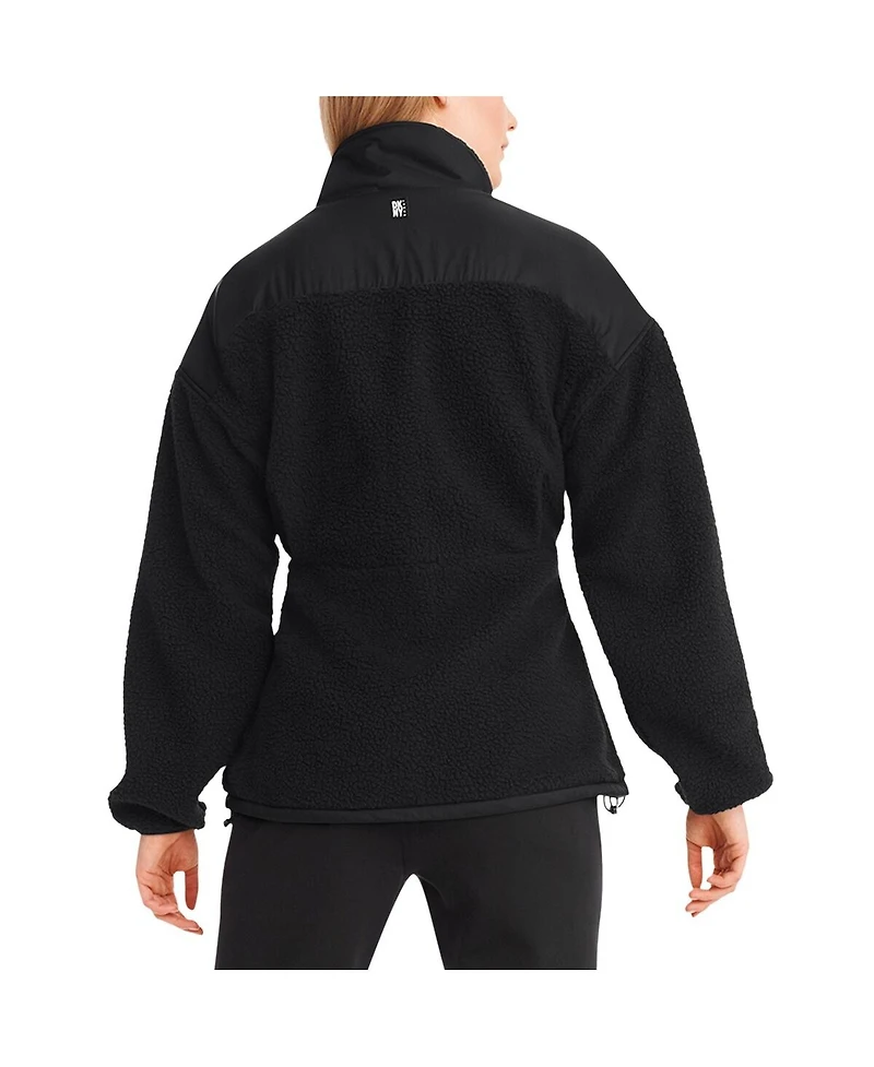 Women's Dkny Sport Black Kansas City Chiefs Drew Mixed Media Full-Zip Jacket