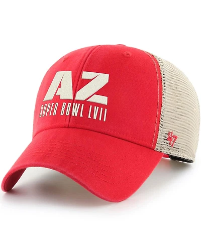 Men's '47 Brand Red, Natural Super Bowl Lvii Flagship Wash Mvp Snapback Hat