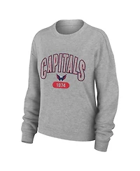 Women's Wear by Erin Andrews Heather Gray Vegas Golden Knights Knit Long Sleeve Tri-Blend T-shirt and Pants Sleep Set