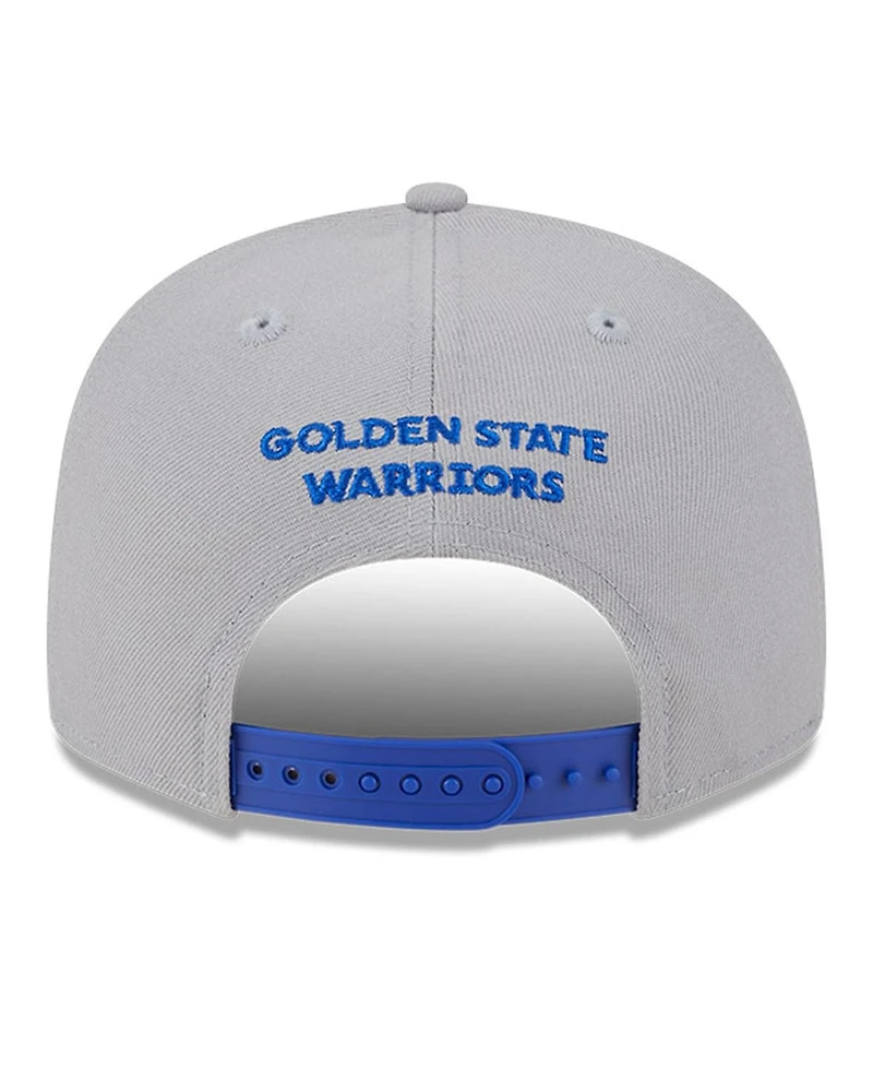 Men's New Era Gray Golden State Warriors Chenille Band 9FIFTY Snapback Hat