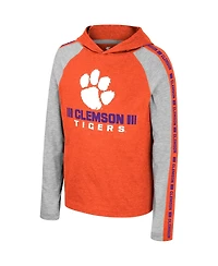 Big Boys Colosseum Orange Clemson Tigers Ned Raglan Long Sleeve Hooded T-shirt
