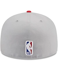 Men's New Era Gray, Red Atlanta Hawks Tip-Off Two-Tone 59FIFTY Fitted Hat
