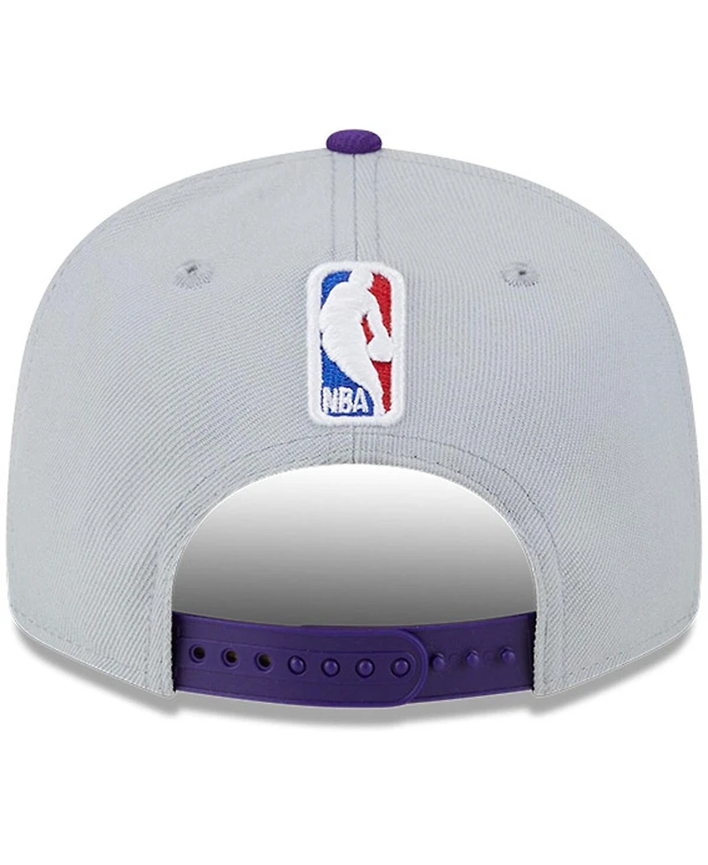 Men's New Era Gray, Purple Los Angeles Lakers Tip-Off Two-Tone 9FIFTY Snapback Hat