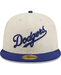 Men's New Era White Los Angeles Dodgers Corduroy Classic 59FIFTY Fitted Hat