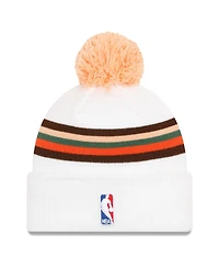 Men's New Era White San Antonio Spurs 2023/24 City Edition Cuffed Pom Knit Hat