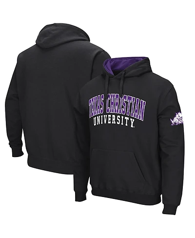 Men's Colosseum Black Tcu Horned Frogs Double Arch Pullover Hoodie