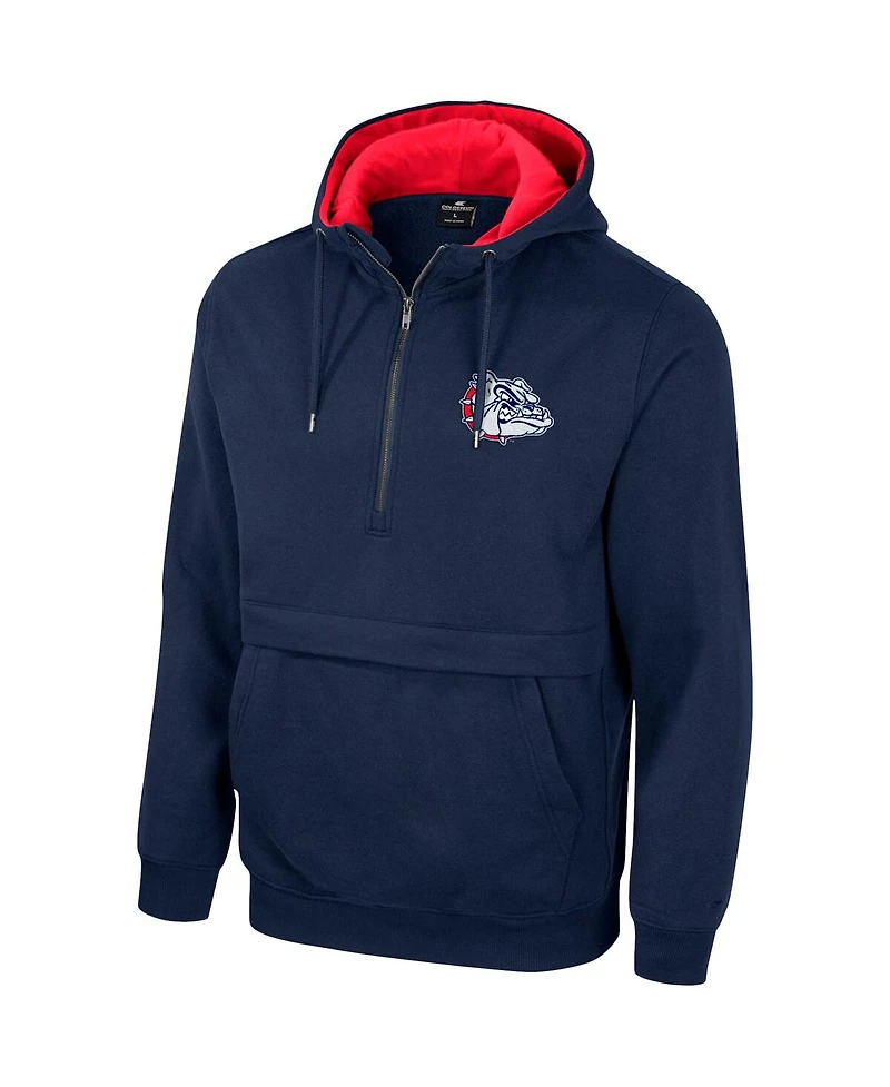 Men's Colosseum Navy Gonzaga Bulldogs Team Half-Zip Pullover Hoodie