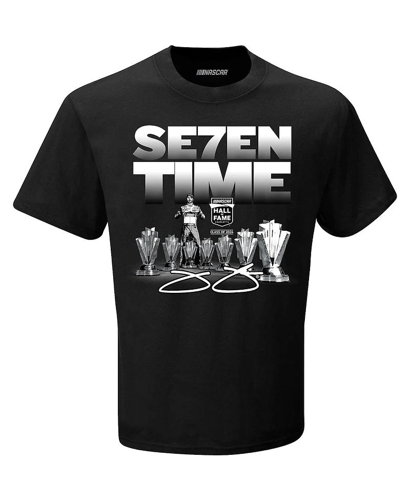 Men's Checkered Flag Sports Black Jimmie Johnson Nascar Hall of Fame Class 2024 Seven-Time T-shirt