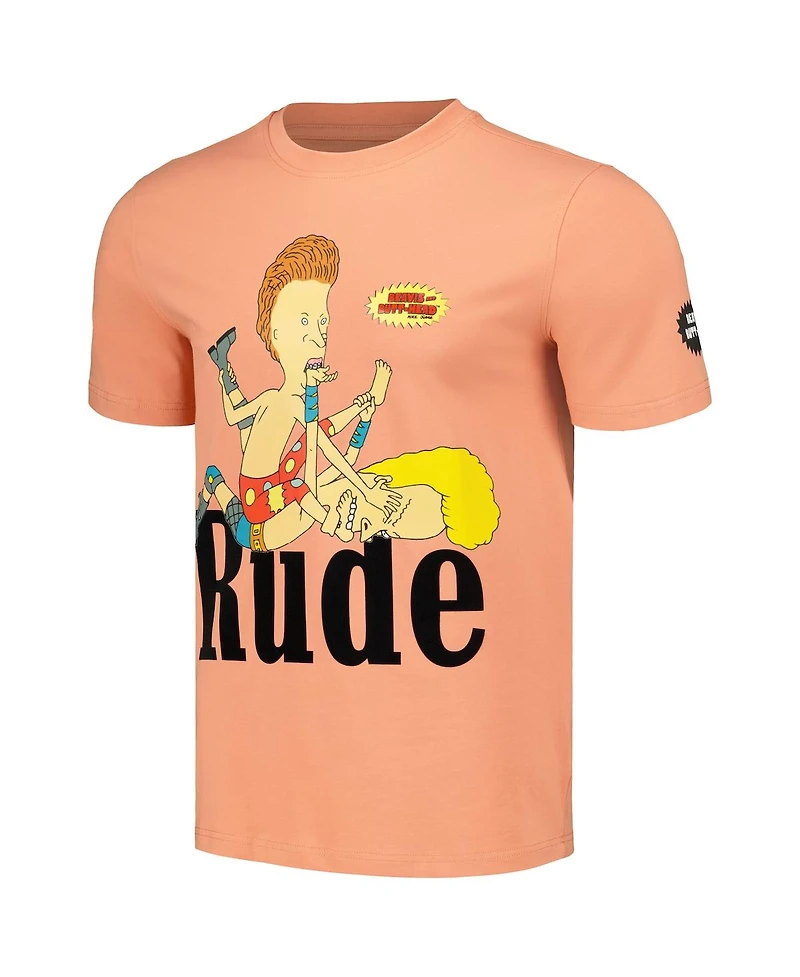 Men's and Women's Freeze Max Orange Beavis and Butt-Head Rude T-shirt
