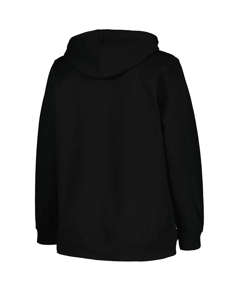 Women's Profile Black Boston Bruins Plus Arch Over Logo Pullover Hoodie