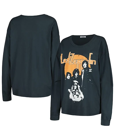 Women's Daydreamer Black Distressed Led Zeppelin Portrait Merch Long Sleeve T-shirt