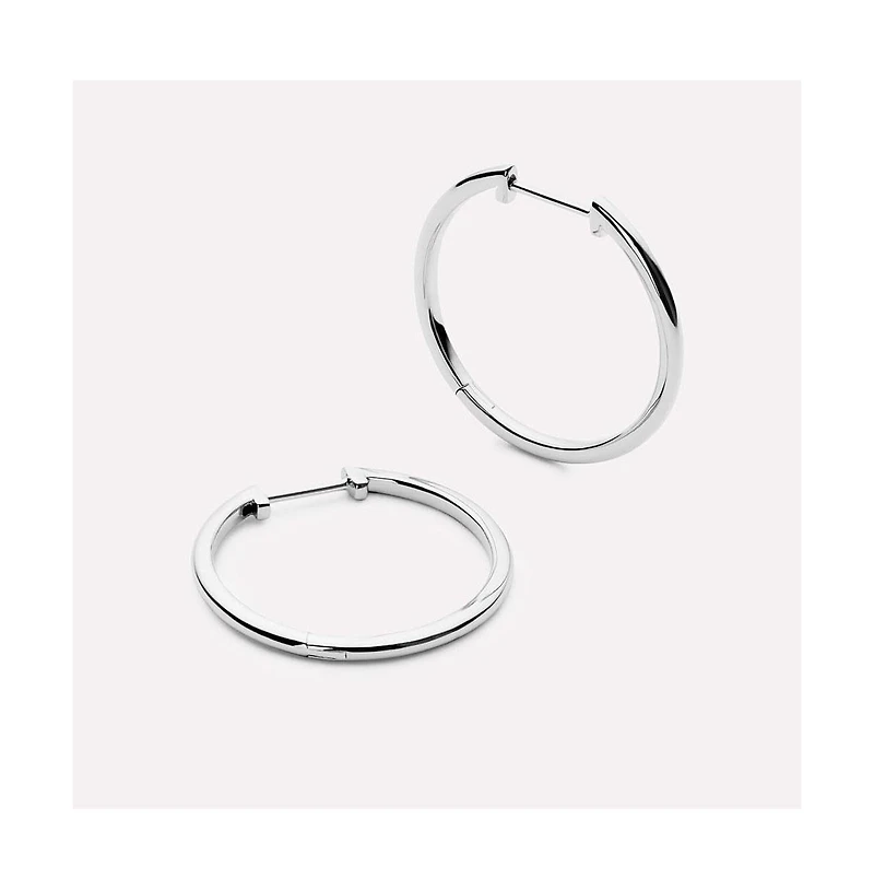 Ana Luisa Medium Slim Endless Hoops - Lo Medium Silver