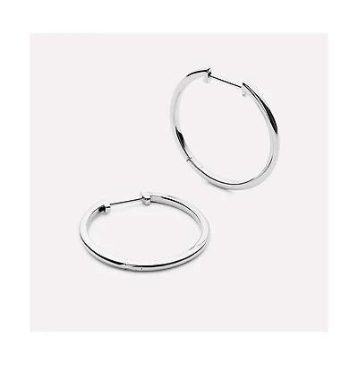 Ana Luisa Medium Slim Endless Hoops - Lo Medium Silver