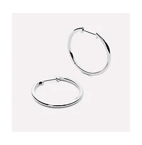 Ana Luisa Medium Slim Endless Hoops - Lo Medium Silver