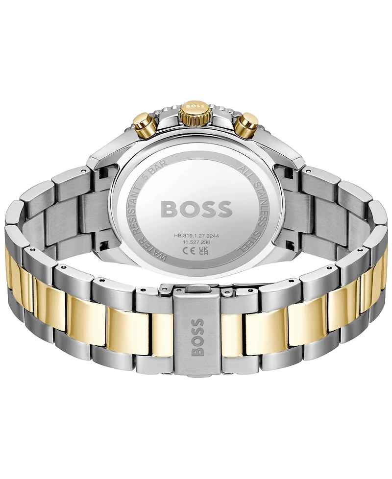 Hugo Boss Men's Runner Quartz Chrono Stainless Steel Ionic Plated Thin Gold-Tone Steel Watch 44mm