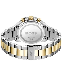 Hugo Boss Men's Runner Quartz Chrono Stainless Steel Ionic Plated Thin Gold-Tone Steel Watch 44mm
