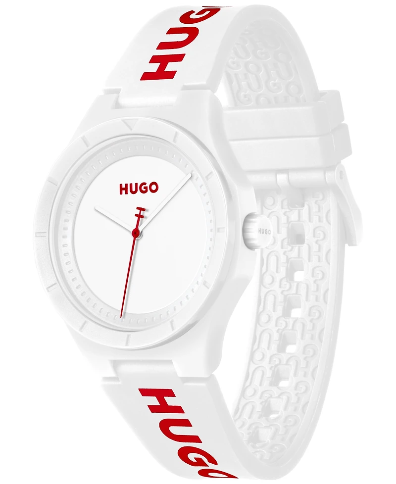 Hugo Boss Men's Lit for Him Quartz White Silicone Watch 42mm