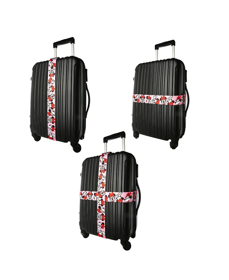 Disney Minnie Mouse Luggage Strap 2-Piece Set Officially Licensed, Adjustable Luggage Straps from 30'' to 72''