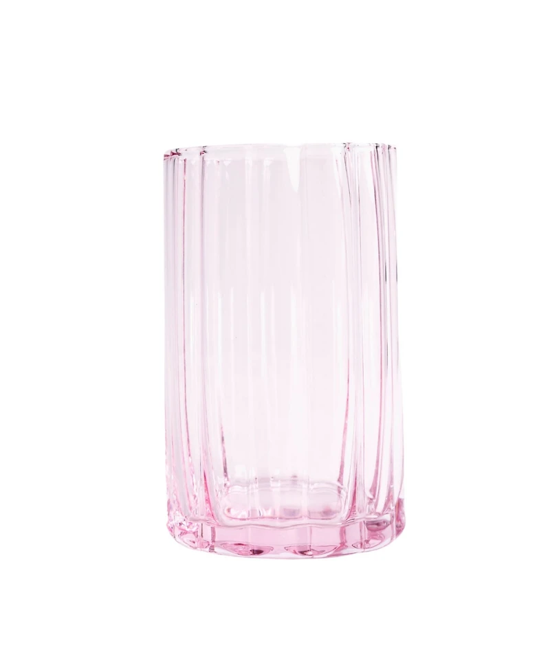 Jeanne Fitz Scalloped Rim Fluted Tall Tumbler Glass, Set of 4